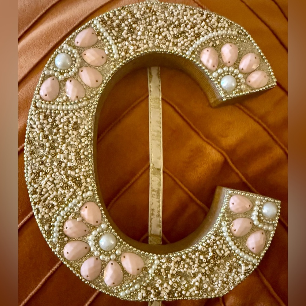 Beaded Letter C Wall Decor
